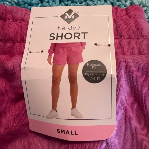 Members mark, size small, shorts and top sweater suit, NWT, pink tie die - Picture 3 of 3